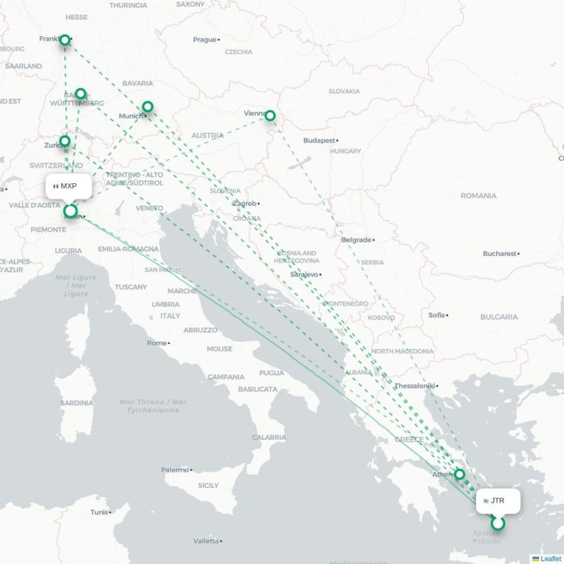JTR - MXP route map