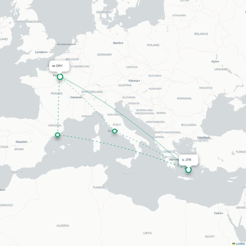 JTR - ORY route map