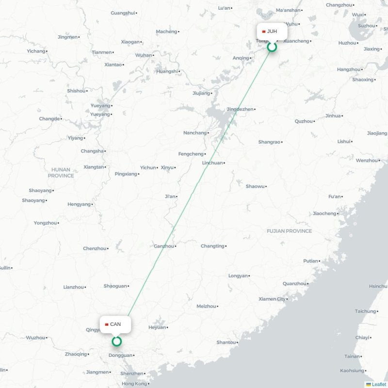 JUH - CAN route map