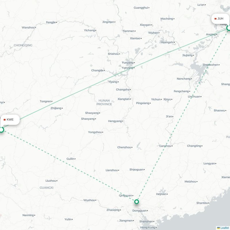 JUH - KWE route map