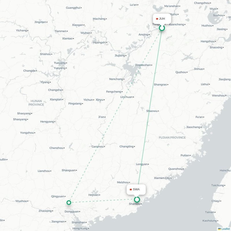 JUH - SWA route map