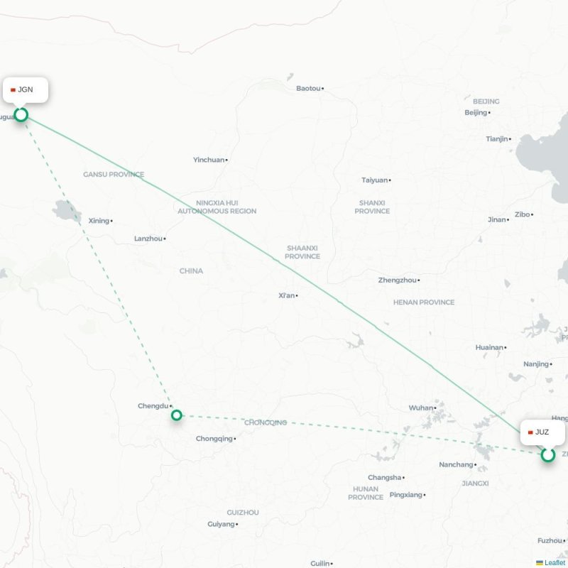 JUZ - JGN route map
