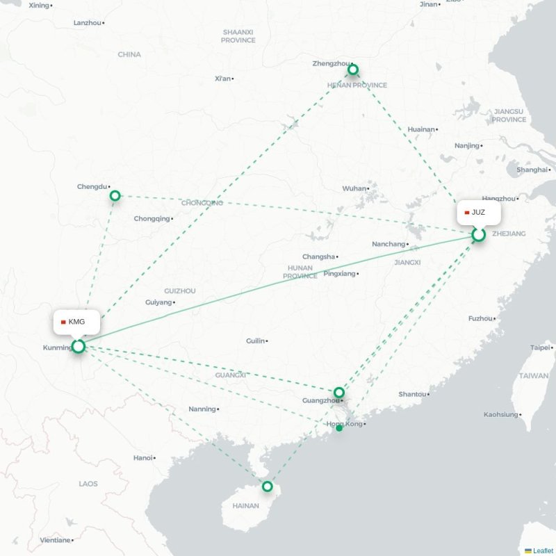 JUZ - KMG route map