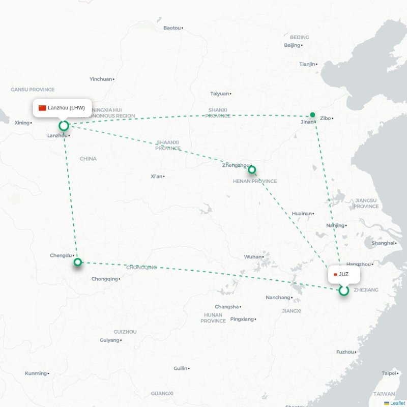 JUZ - LHW route map
