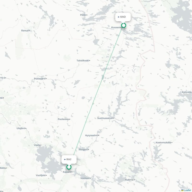 KAJ - KAO route map