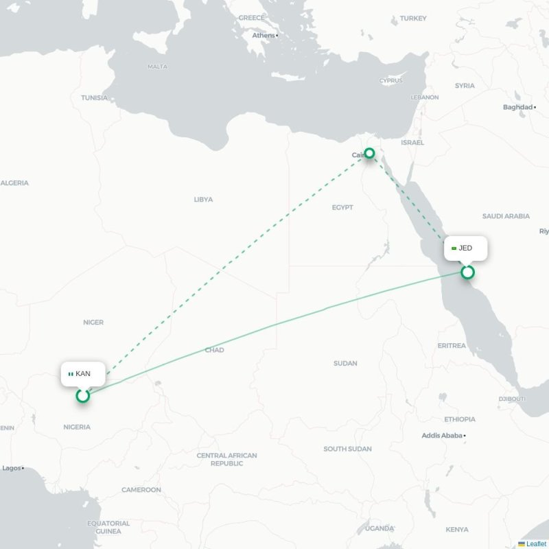KAN - JED route map