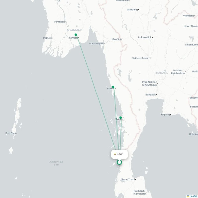 KAW - MGZ route map