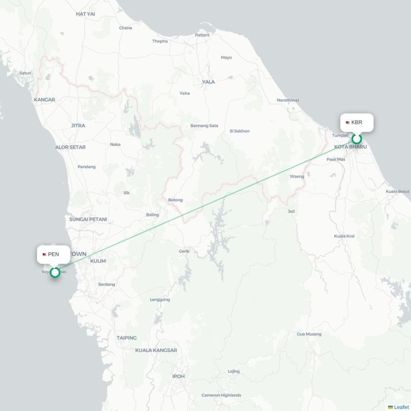 KBR - PEN route map