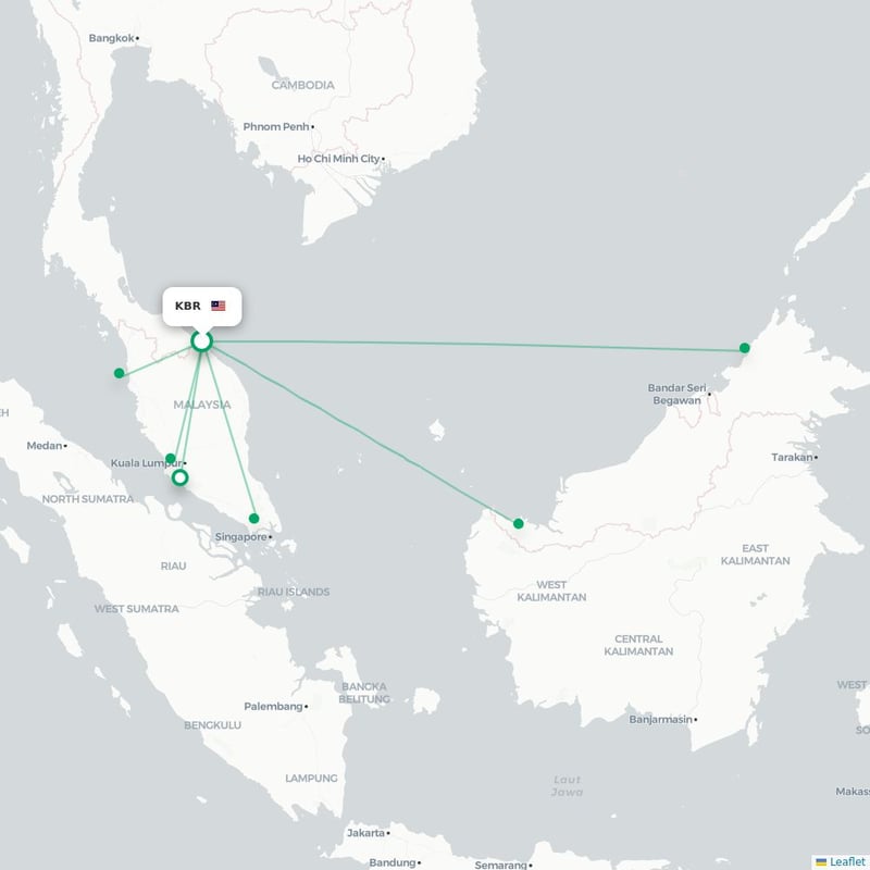 Route map Kota Bahru  KBR 