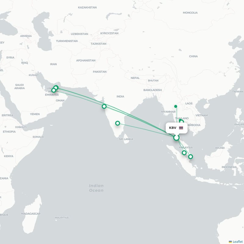 Route map Krabi  KBV 