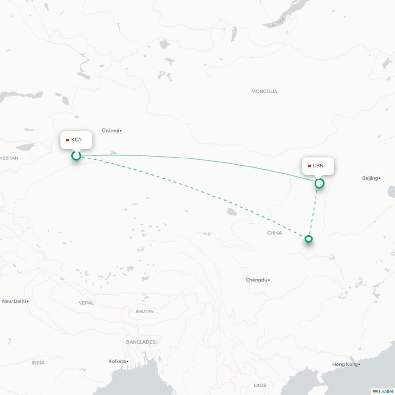 KCA - DSN route map