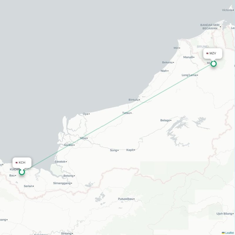 KCH - MZV route map