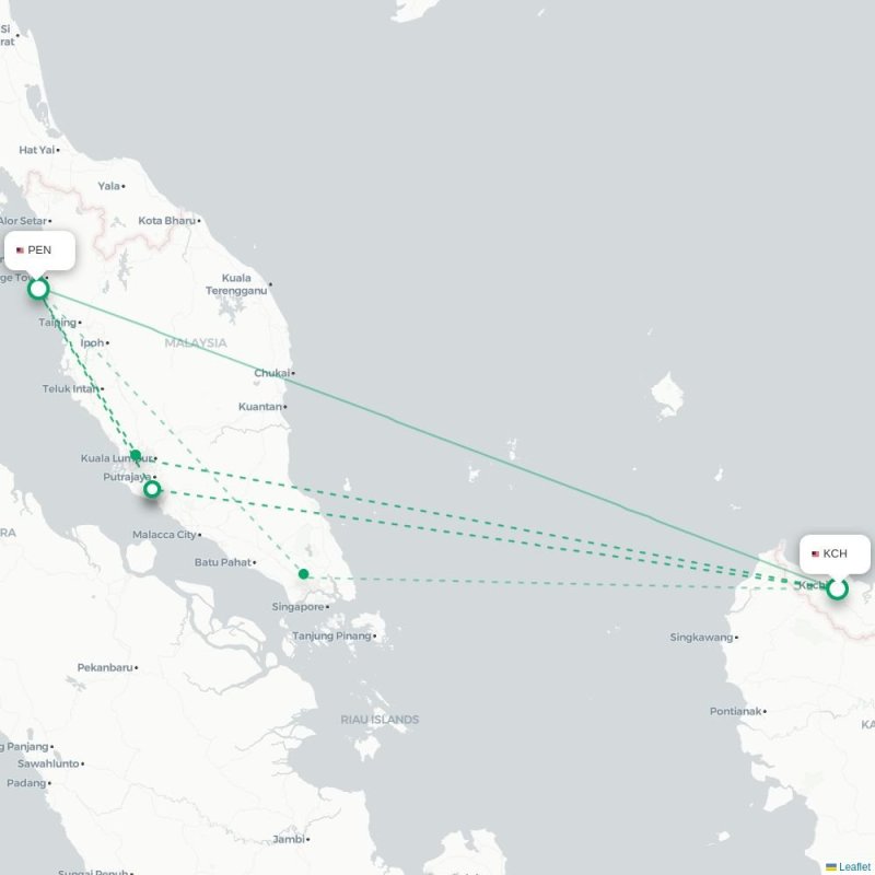 KCH - PEN route map