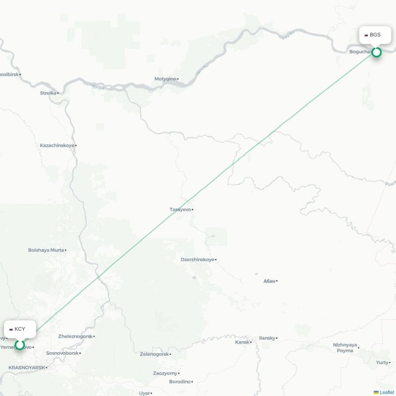 KCY - BGS route map