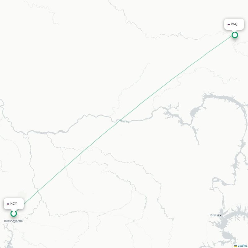 KCY - VAQ route map