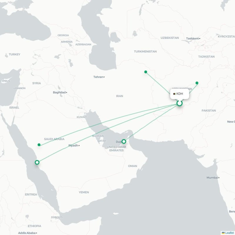 KDH - MHD route map