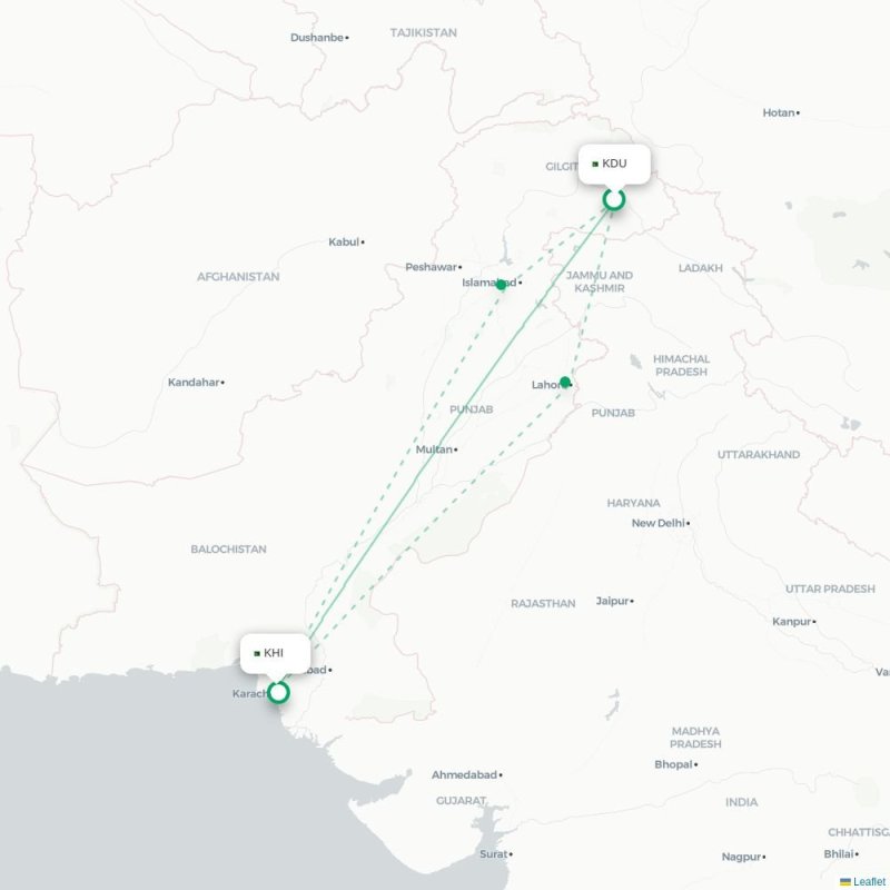KDU - KHI route map