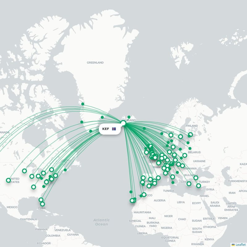 Route map Keflavik  KEF 