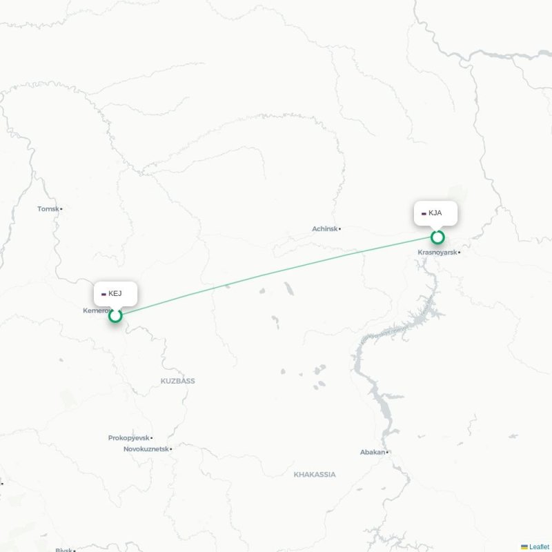 KEJ - KJA route map