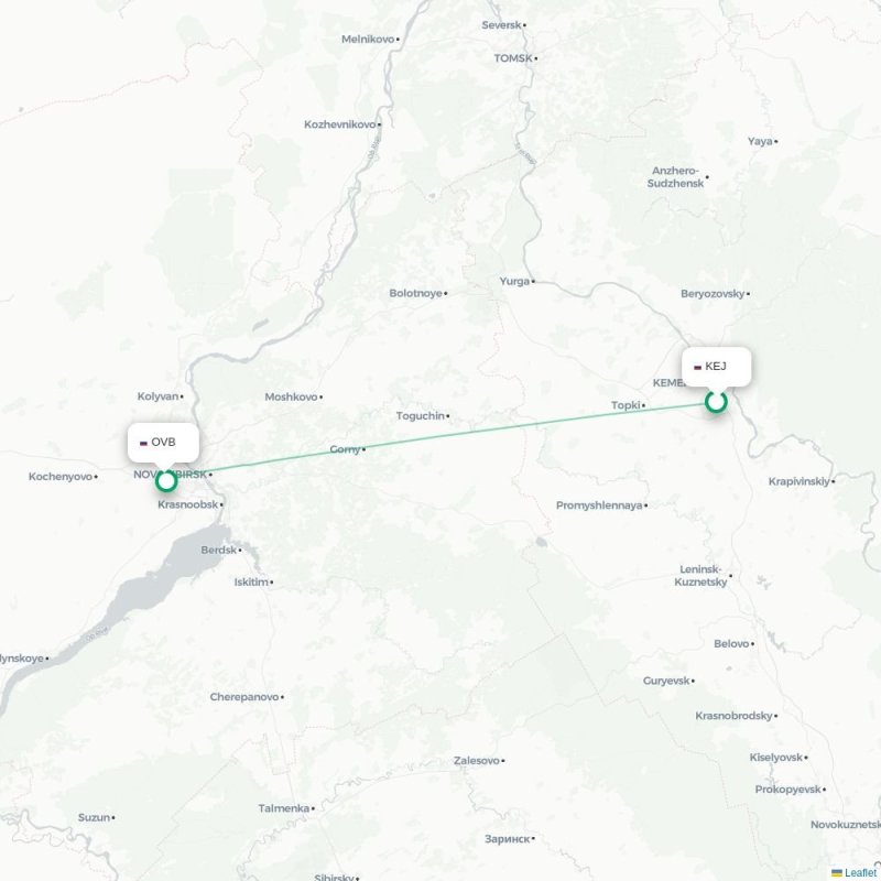 KEJ - OVB route map