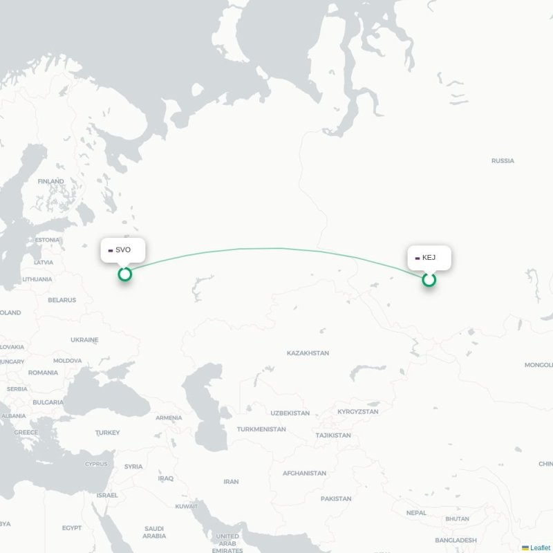 KEJ - SVO route map
