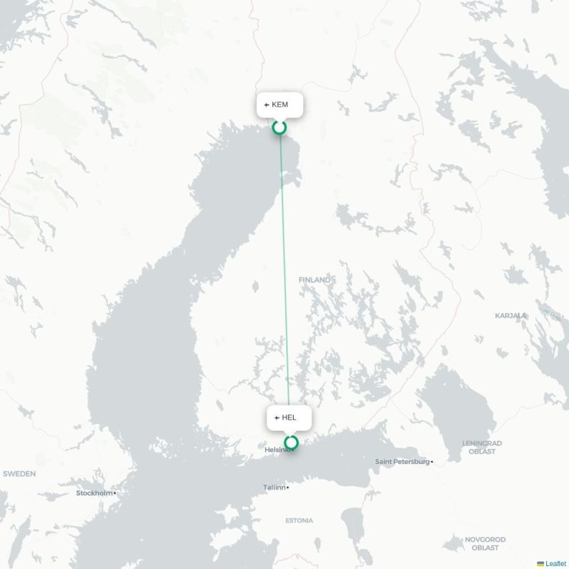 KEM - HEL route map