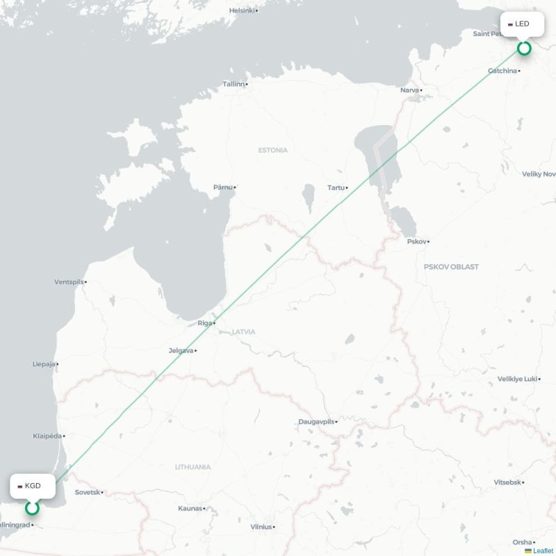 KGD - LED route map