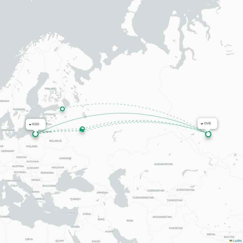KGD - OVB route map