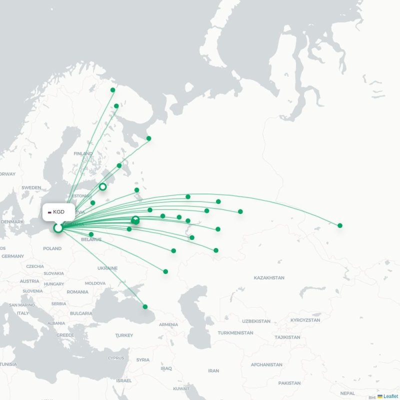 KGD - SVO route map