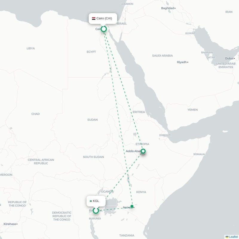 KGL - CAI route map