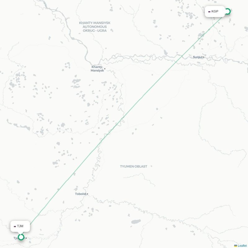 KGP - TJM route map