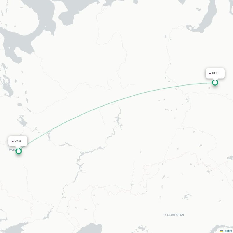 KGP - VKO route map
