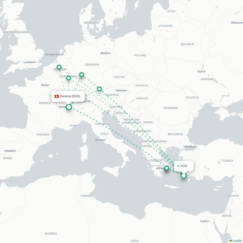 KGS - GVA route map