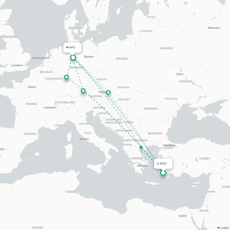 KGS - HAJ route map