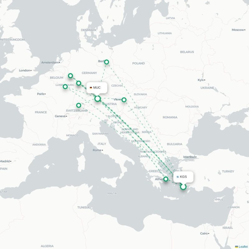 KGS - MUC route map