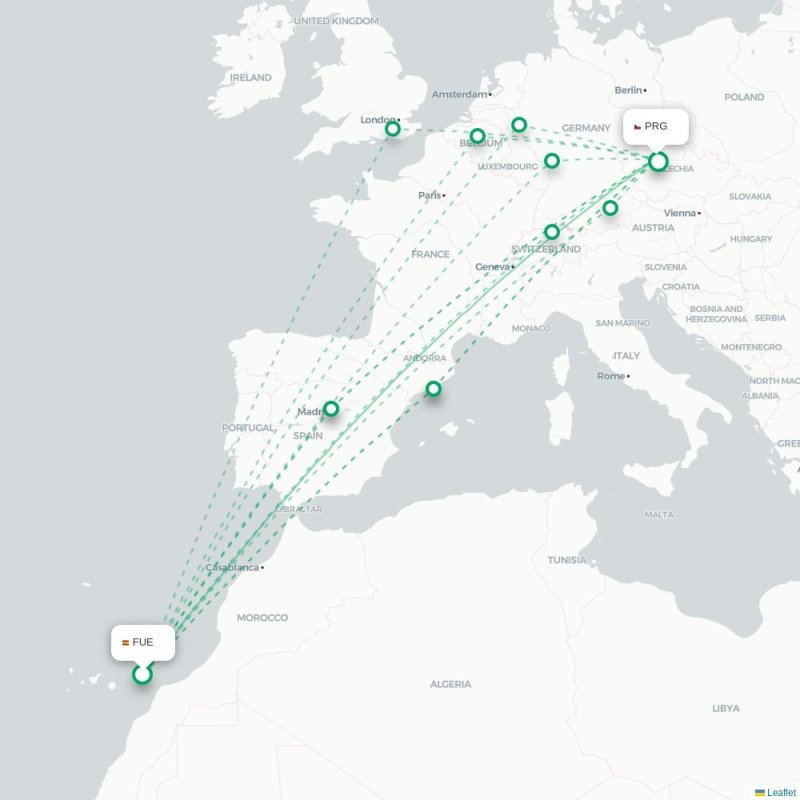 KGS - PRG route map