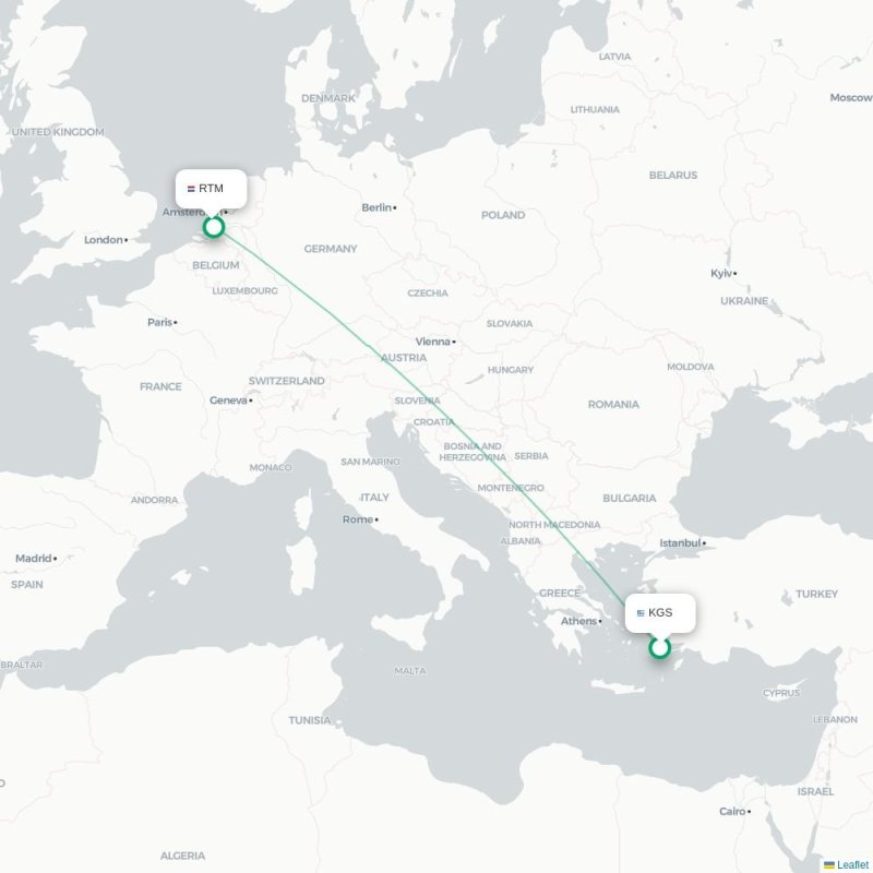 KGS - RTM route map