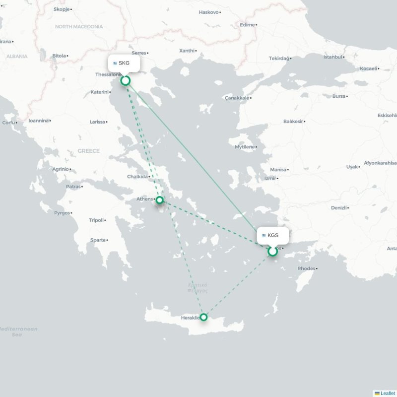 KGS - SKG route map