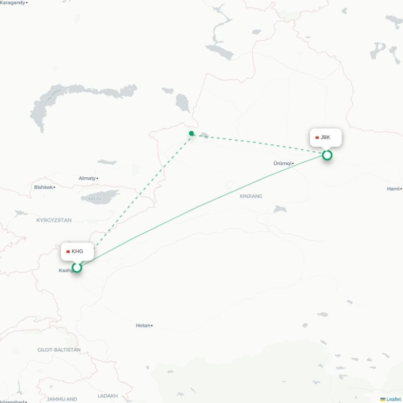 KHG - JBK route map