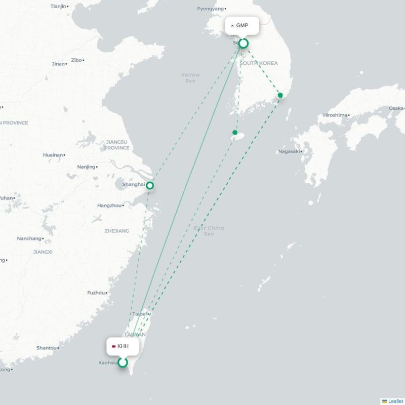 KHH - GMP route map