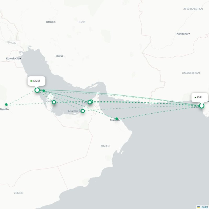 KHI - DMM route map
