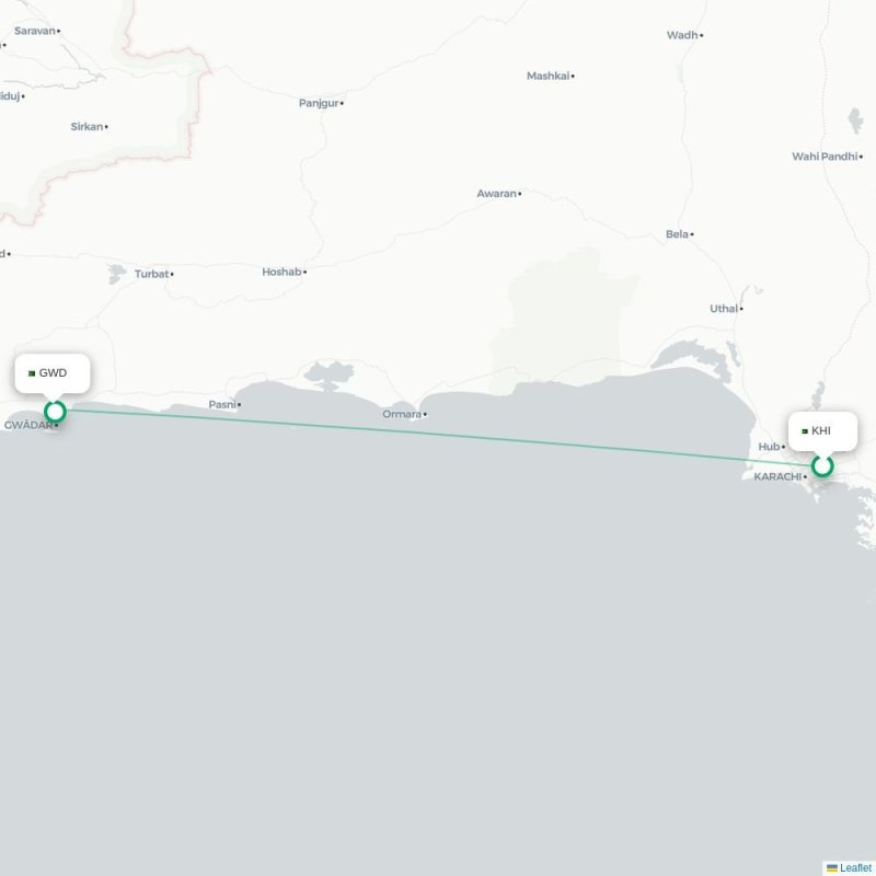 KHI - GWD route map
