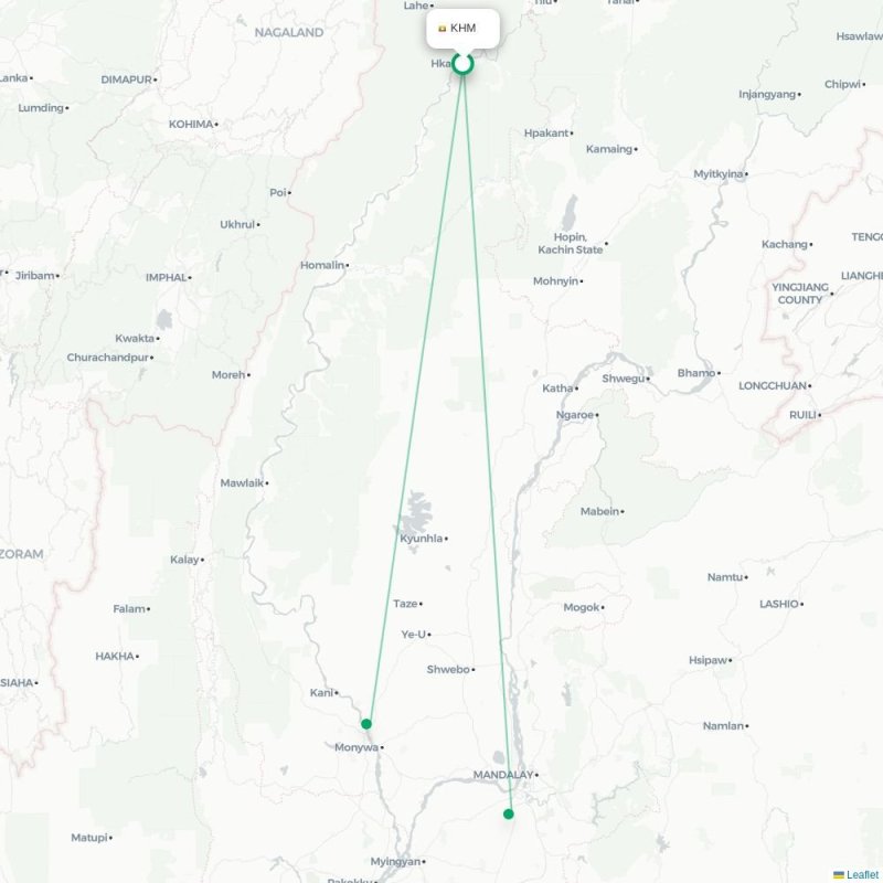 KHM - MDL route map