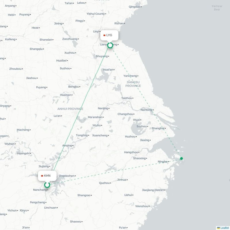 KHN - LYG route map