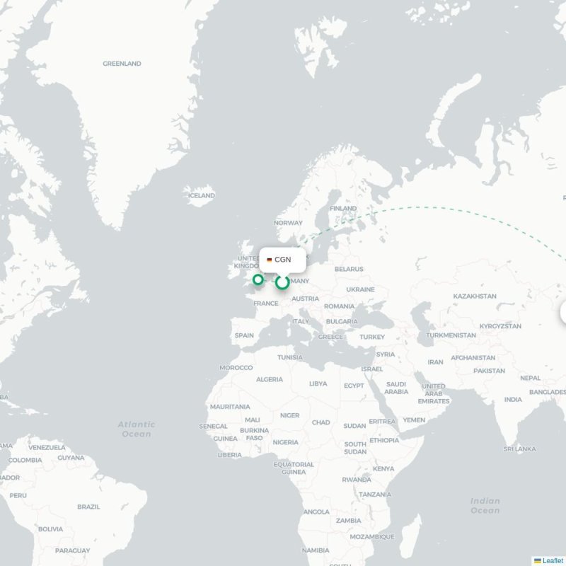 KHN - PKX route map