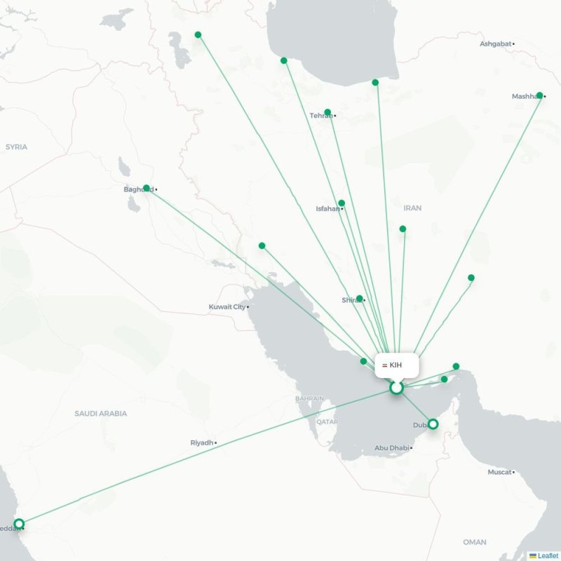 KIH - SYZ route map