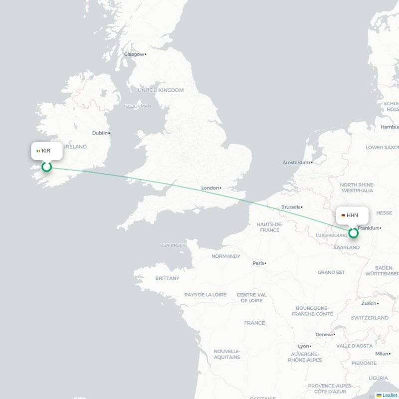 KIR - HHN route map