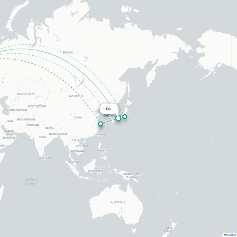 KIX - HEL route map