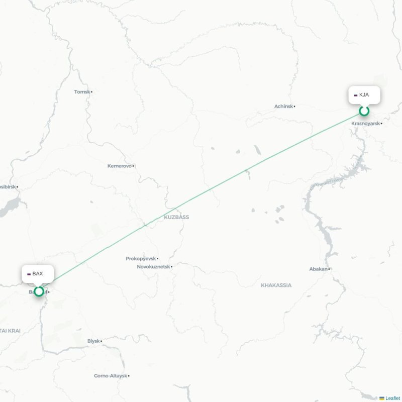 KJA - BAX route map
