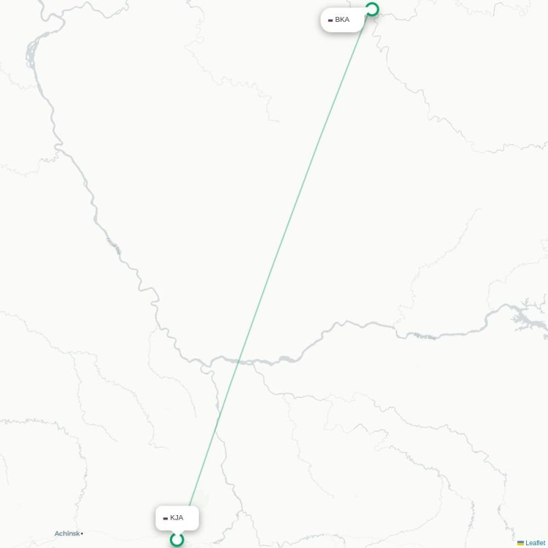 KJA - BKA route map
